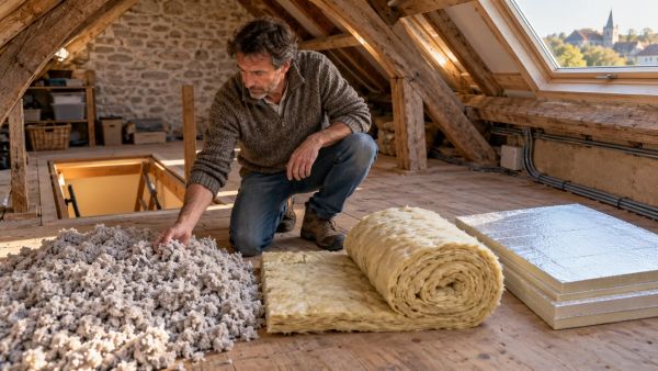 Choisir entre soufflage, roulés ou panneaux pour les combles perdus