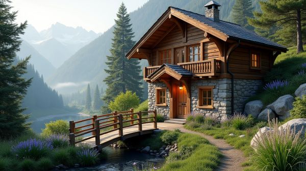 Un chalet en bois pour une résidence principale confortable et écologique